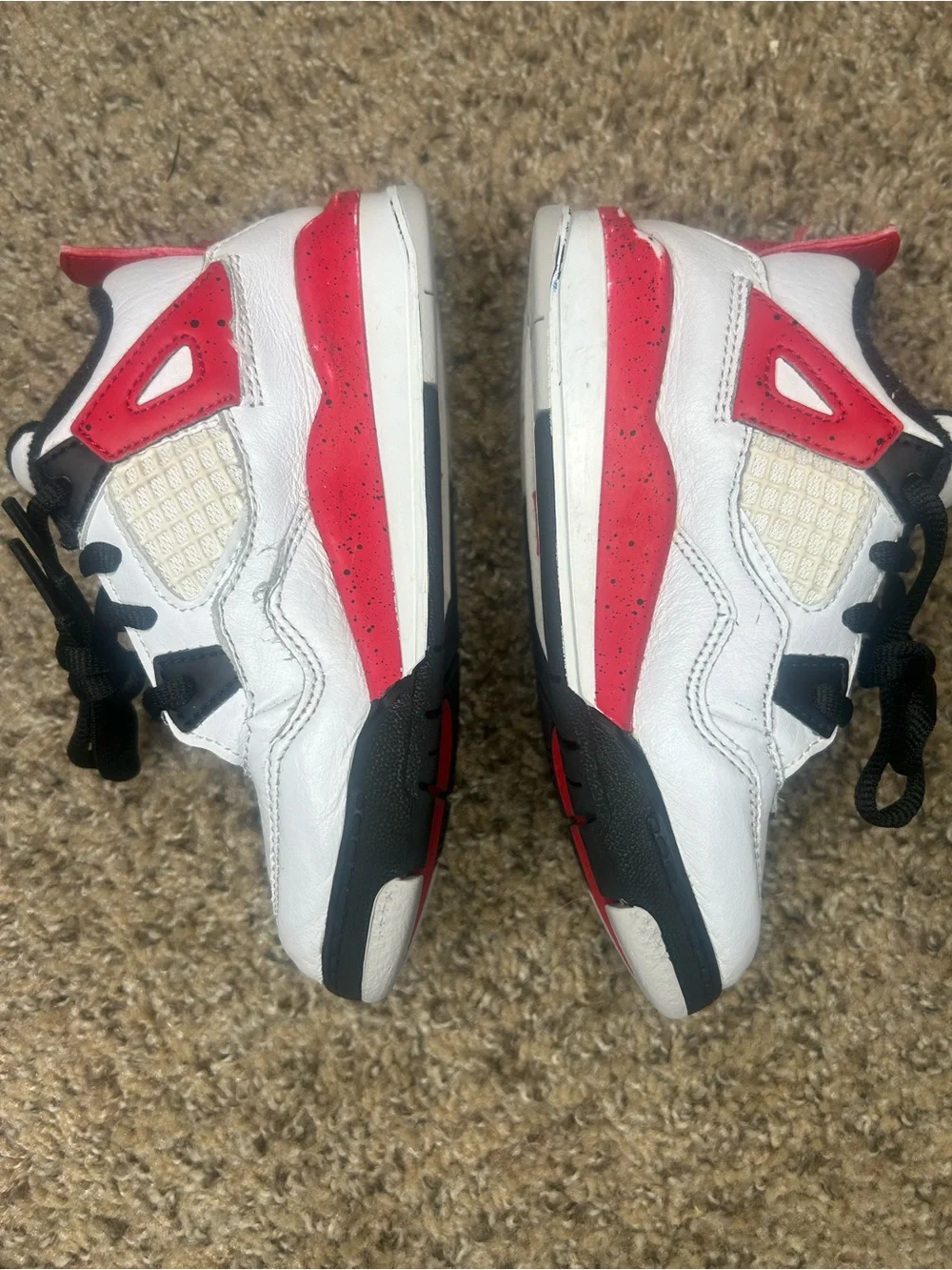 four pairs of shoes that need to be repair look at pictures
